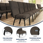 Flash Furniture Fossil Fabric/Black Frame / Set of 1 / Classic Stacking Chairs