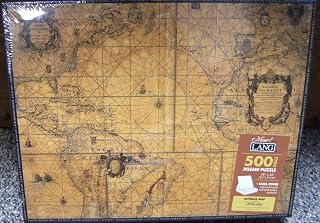 LANG CO. ANTIQUE MAP 500 PIECE JIGSAW EASEL STYLE PUZZLE