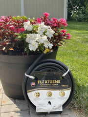 Flextreme 5/8" x 50ft Black Synthetic Performance Rubber Garden Hose by Flexon – 5/8" x 50ft, Polyvinyl Chloride (PVC), Black, Model FLXPR5850EC