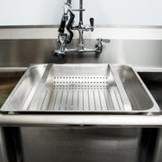 Stainless Steel 20" x 20" Pre-Rinse Basket - 4" Deep by Drain-Net – Silver