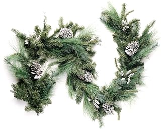 Canterbury Estate Christmas Pine Garland and Grey Pine Cone 72"