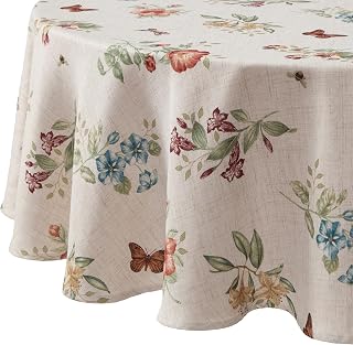 Lenox Butterfly Meadow Fall Round Tablecloth, Multicolor - 70" W x 70" L
