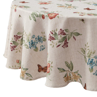 Butterfly Meadow Fall Round Tablecloth by Lenox – 70" (Round), Polyester, Multi Color, Model 194590653774