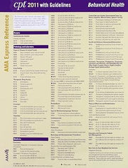 CPT 2011 Express Reference Coding Card Behavioral Health