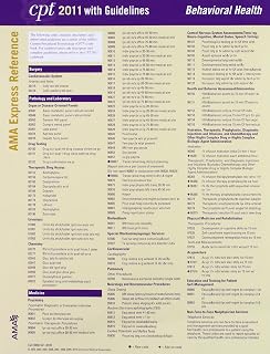 CPT 2011 Express Reference Coding Card Behavioral Health