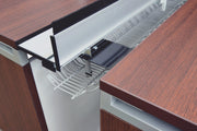 Wire Management Hanging Trough for Benching Stations by Regency – 72-inch, Metal, Silver, Model CMBT72