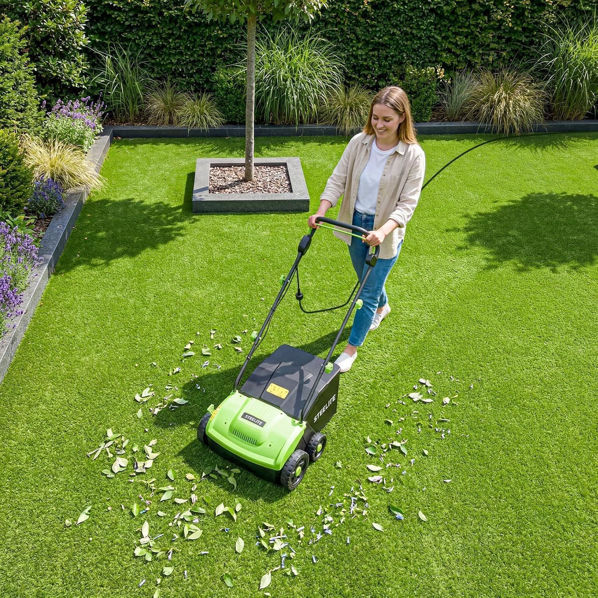 13" Artificial Turf Sweeper by Steelite – Stainless Steel, green and gray, Model AZDG935