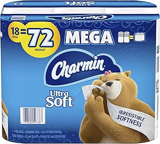 Charmin Ultra Soft Toilet Paper 18 Mega Rolls = 72 Regular Rolls