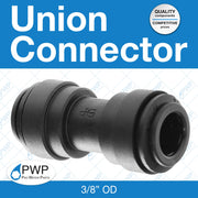 Union Connector 3/8"OD 10 Pack by John Guest – Acetal Copolymer, Black, Pack of 10, Model 4-PP0412E