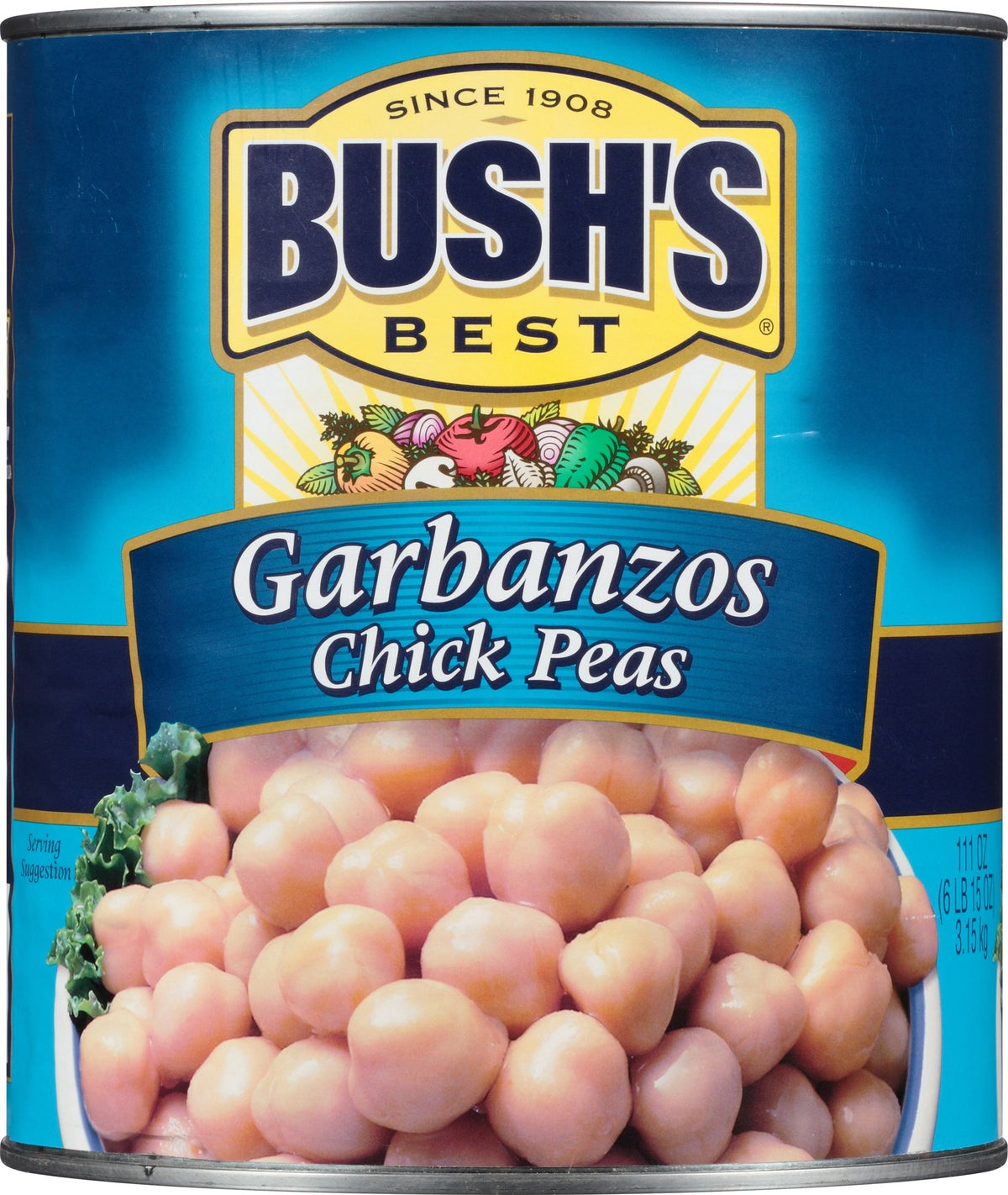 Bush's Best Garbanzo Beans / 111 Ounce (Pack of 6) / Garbanzos Garbanzo Beans