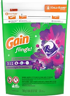 Gain Flings Moonlight Breeze Laundry Detergent Pacs Capsules, 35 Count