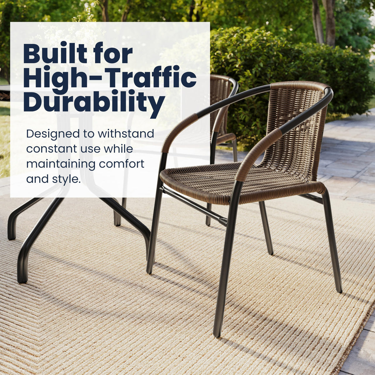 Flash Furniture Dark Brown / Set of 2 / Contemporary Patio Dining Chairs