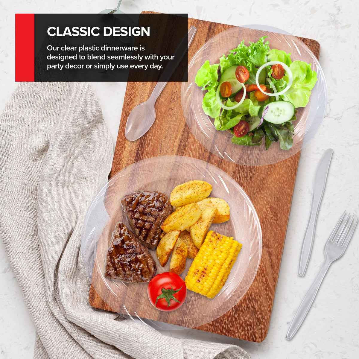 Stock Your Home 30 / 30 Pack / Clear Plates