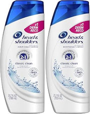 Head & Shoulders Head and Shoulders Classic Clean 2 in 1 Anti Dandruff Shampoo and Conditioner, 23.7 Fl Oz (Pack of 2)