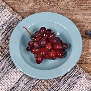 Elite Global Solutions DB878C-CB Round Rim Pasta/Soup Bowl, 9" Dia. x 1 3/8" h., Melamine, Cameo Blue (Pack of 6)