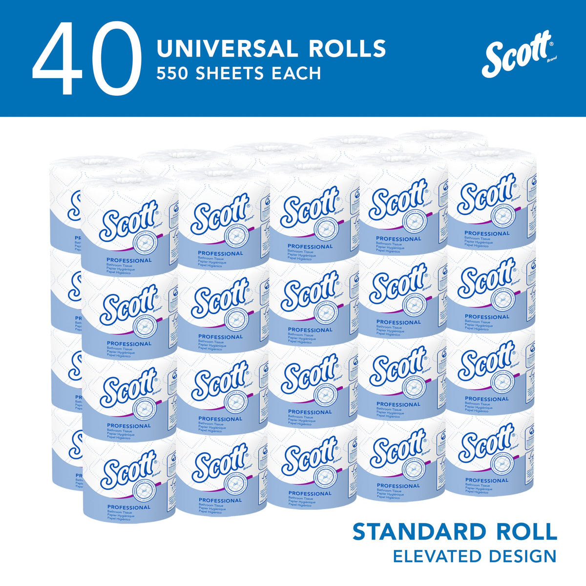 Scott Professional White / 550 Sheet (Pack of 40) / 40 Rolls Paper & Plastic
