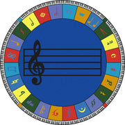 Note Worthy Elementary Rug by Joy Carpets – 13'2" (Round), Nylon, Multi Color, Model 1462XLE-01