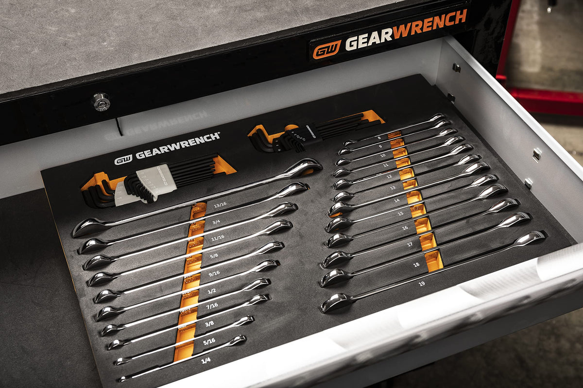 44 Pc 90T Combination Ratcheting Wrench & Hex Key Set by GEARWRENCH – Alloy Steel, Chrome, Model 86528