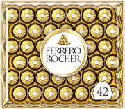 Ferrero Rocher Chocolate Gift Set, Hazelnut and Milk Chocolate Pralines, Box of 42 Pieces