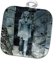 Vintage Great Court of Ramses II Luxor Egypt Magic Lantern Slide 8x8 Potholder