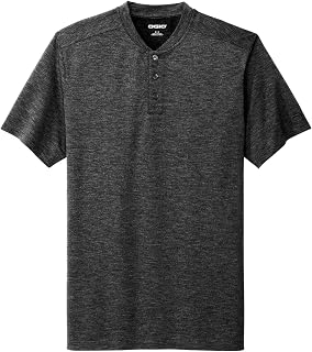 OGIO Unisex Evolution Henley | Moisture Wicking Casual Shirt for Men & Women, Short Sleeve Summer Shirt
