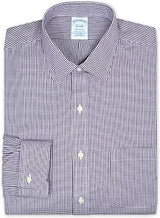 Brooks Brothers Mens Regular Fit Supima Cotton Mini Gingham Plaid Pocket Dress Shirt,