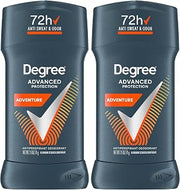 Degree Men Antiperspirant Deodorant Adventure 72-Hour Sweat and Odor Protection Antiperspirant For Men With Body Heat Activated Technology 2.7 oz (Pack of 2)