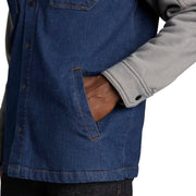 Men's Denim & Fleece Hooded Shirt Jacket by Red Kap – Cotton, Denim / Black, Model S5DJBK RG 3XL