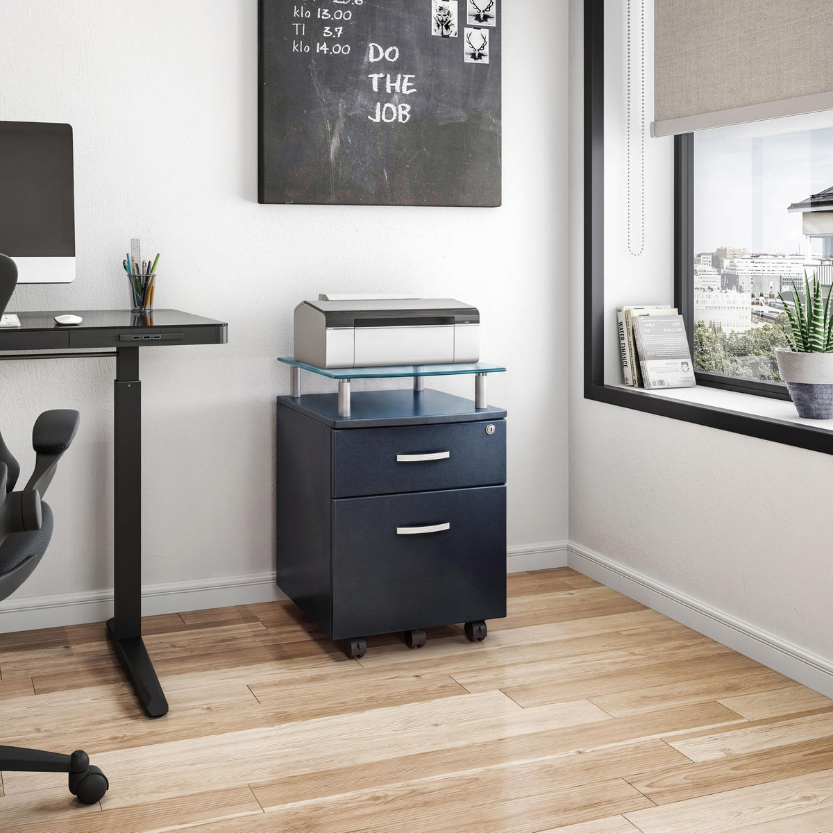 Techni Mobili Graphite / Regular / Modern Vertical File Cabinets