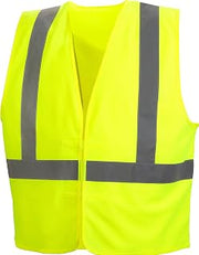 Pyramex Safety Hi-Vis Safety Vest with Reflective Tape, Hi-Vis Lime, 2X-Large