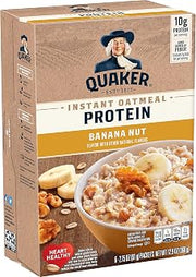 Quaker Protein Instant Oatmeal, Banana Nut, 10g Protein, Individual Packets, 36 Count