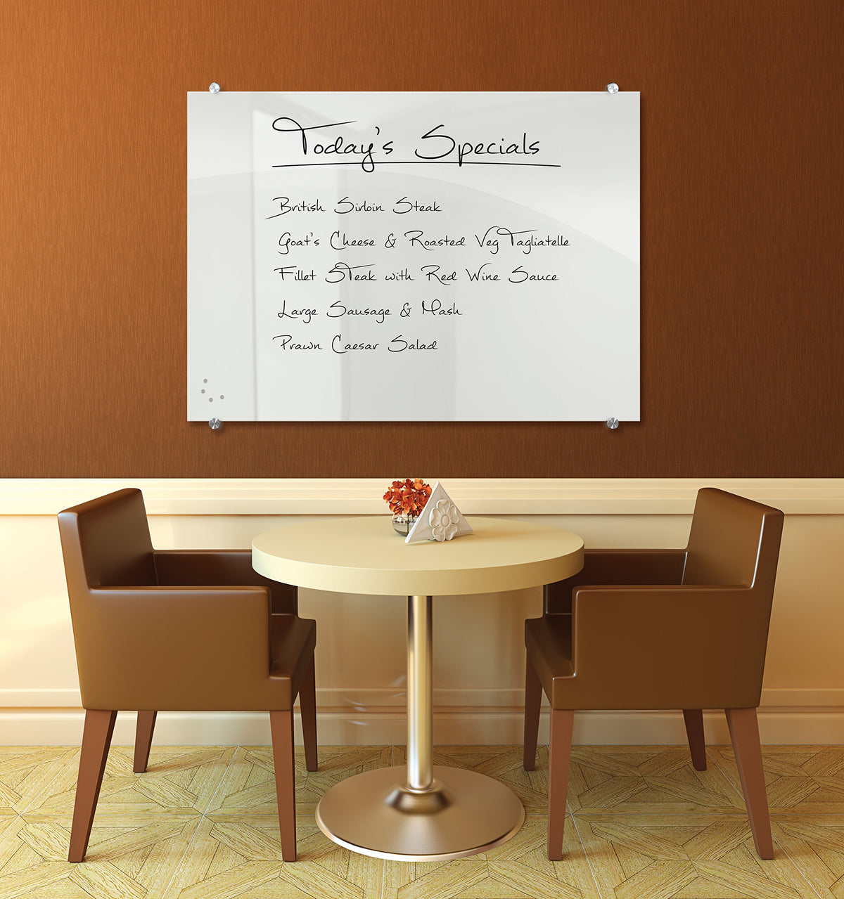 Best-Rite 32"W x 4.3"H / Glossy White / 2x3 Dry Erase Boards