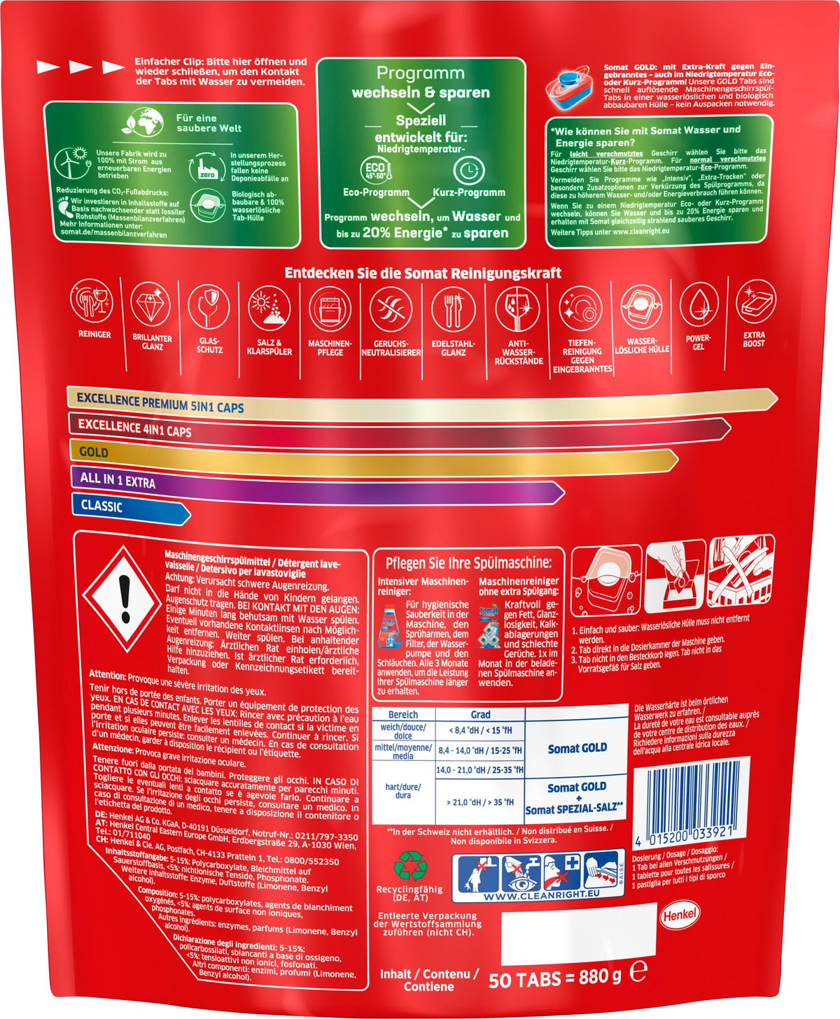 Tabs 50 AW Gold 880 g by Somat – 50 Count (Pack of 1)