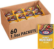 Kraft Single Serve Salad Dressing, 60 ct Casepack, Mustard, 1.5 oz Packets
