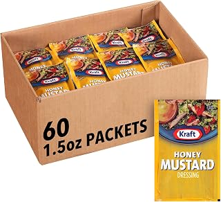 Kraft Single Serve Salad Dressing, 60 ct Casepack, Mustard, 1.5 oz Packets