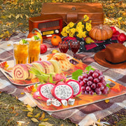 Gisgfim Serving Tray Set, Melamine Rectangular, Pumpkin Leaves, 2 Pack