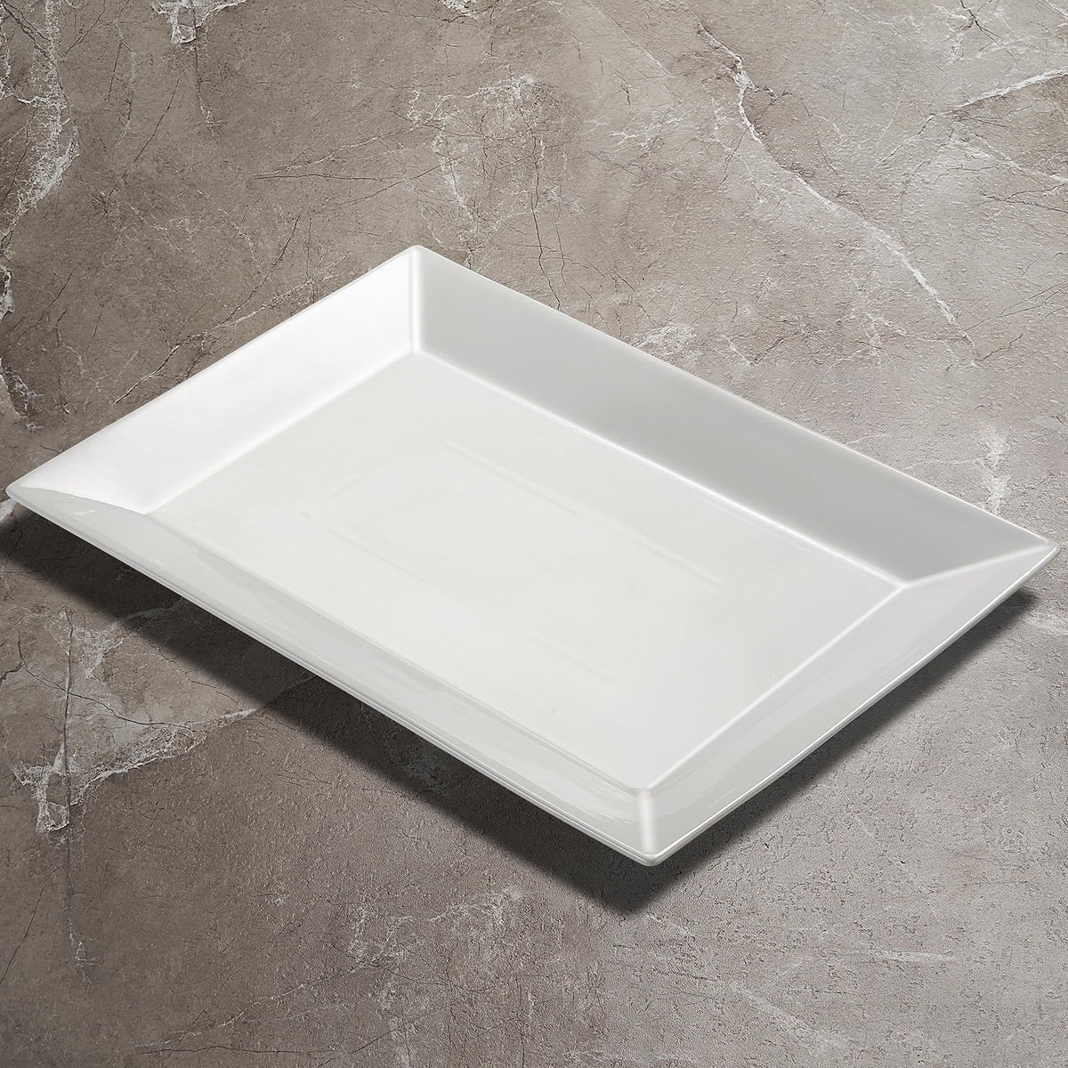 Meideal Porcelain Serving Platters, 18 x 12 Inch Rectangular, Set of 2 White