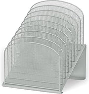 Safco Onyx 8-Tiered Desk Organizer, Vertical File Organizer for Home, Office, Classroom & More, Steel Mesh Construction, Silver