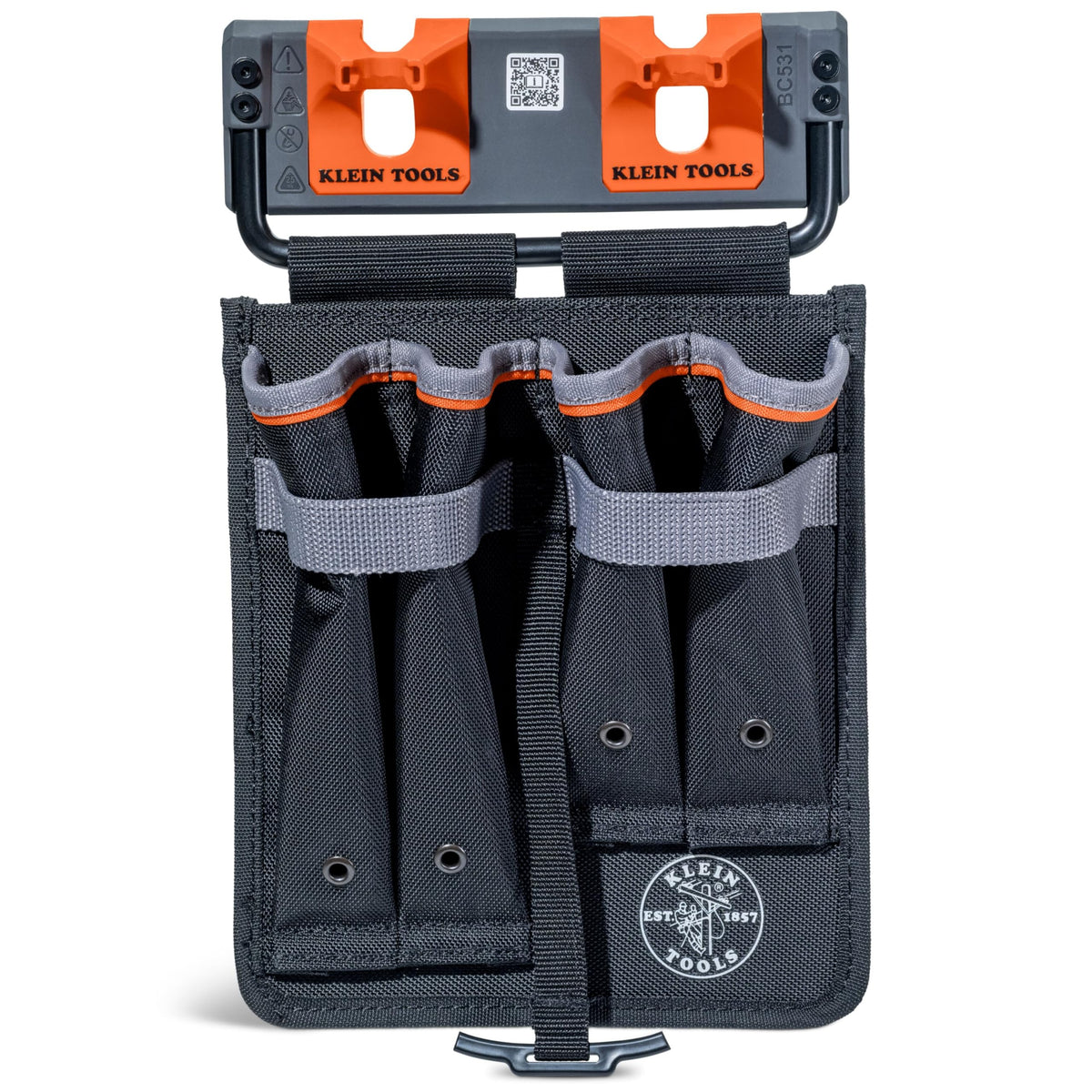 Mini Apron by KLEIN TOOLS – Tool Storage Apron, Nylon, Gray/Black/Orange, Model BC531S