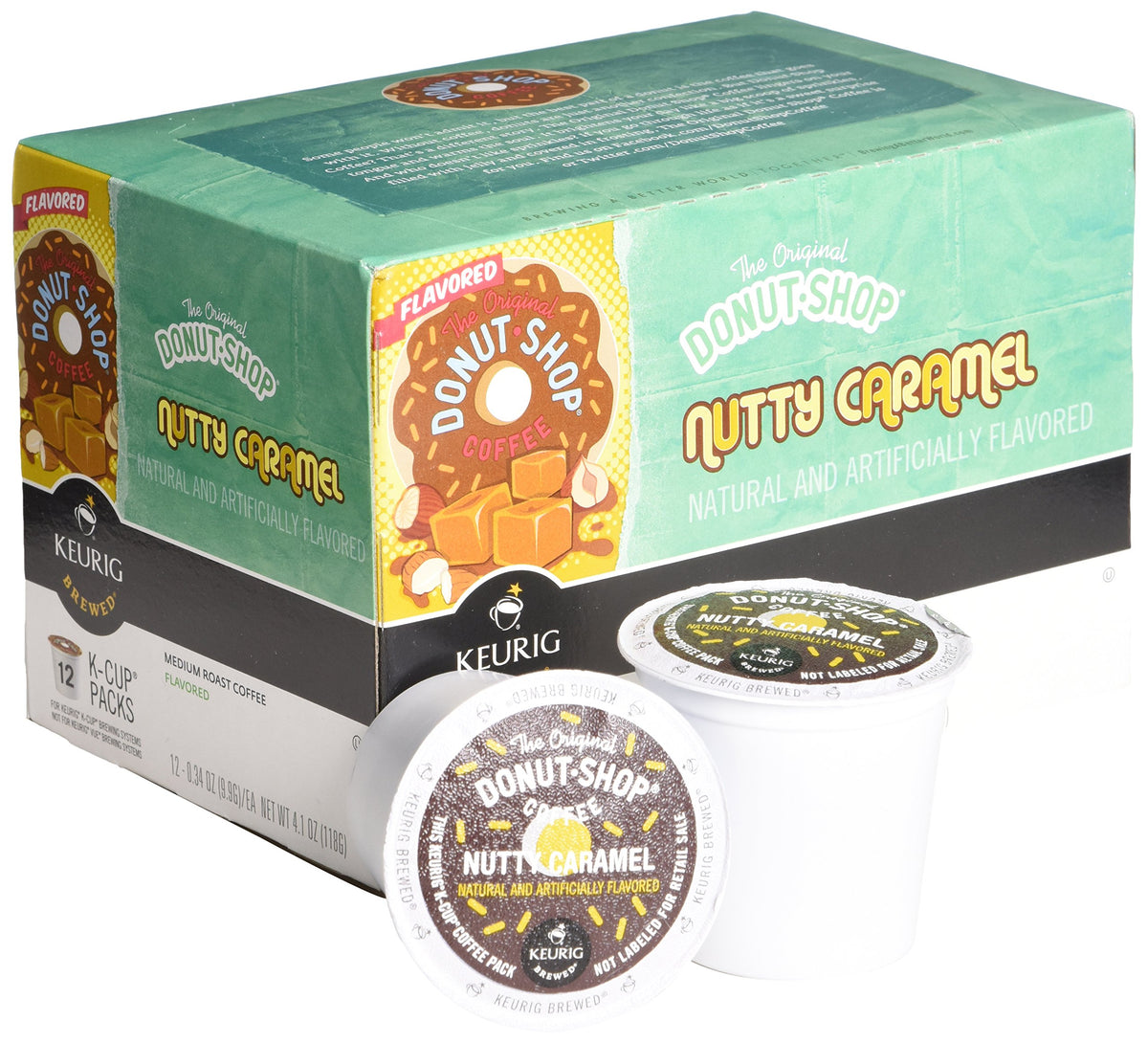 Coffee Nutty Caramel K-Cups by The Original Donut Shop – 12 Count (Pack of 1), Model COMINHKPR146547