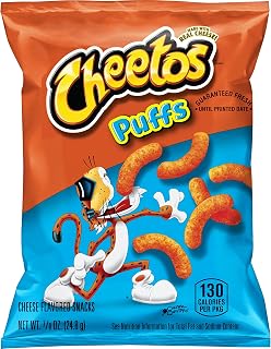 Cheetos Puffs Cheese Flavored Snacks, 0.875 Ounce (Pack of 104)