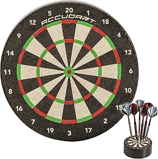 Accudart Mini Dart Dock - 3" Self Healing Sisal Dartboard - Official Mini Replica - Store Your Darts Anywhere - Darts Not Included, Black