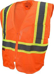 Radians SV225-2ZOM-M Polyester Mesh Economy Class-2 Fire Retardant Vest with Two Tone Trim, Medium, Orange