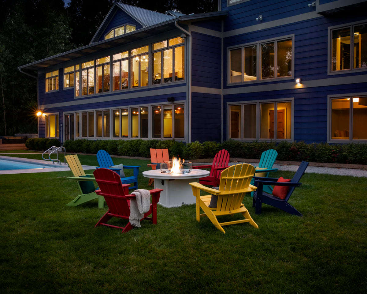 Modern Folding Adirondack Chair by Polywood – 30 inches (W) x 32.25 inches (L) x 37 inches (H), High Density Polyethylene (HDPE), Slate Grey, Model MNA110GY