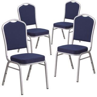 Hercules Crown Back Stackable Banquet Chair by Flash Furniture – Set of 4, Terylene, Oriented Strand Board, Plastic, Foam, Metal, Fabric, Model 4-FD-C01-S-2-GG