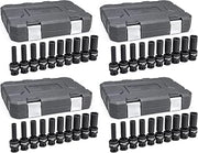 GEARWRENCH 10 Pc. 1/2" Drive 6 Pt. Deep Universal Impact Socket Set, Metric - 84945N (Pack of 4)