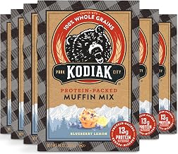 Kodiak Cakes Power Bake, Protein Muffin Mix, Blueberry Lemon, 14 Ounce (Pack of 6)
