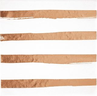 Creative Converting 343972 Napkins, 6.5", Rose Gold Foil