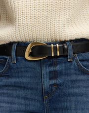 Women's Big Buckle Belt by Lee – 80, Black, Model LW93