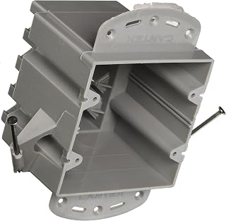 RACO 7848RAC 3-7/8-Inch Deep Non-Metallic Cable Electrical Box with 8 x NMSC Clamps with 2 x Gang, 2 x Captive Nails and Face Mounting Brackets, 4-Inch x 3-1/2-Inch
